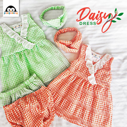 DAISY DRESS  - طقم بناتي كامل مكون من فستان و بانتي و باندانا للشعر